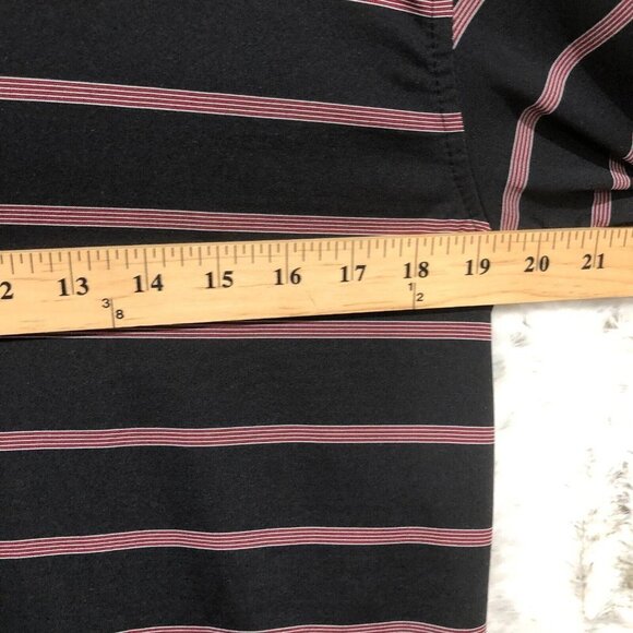Tommy Armour Dri Logic Polo Shirt Short Sleeve Black Red Striped Mens Small - Picture 4 of 7